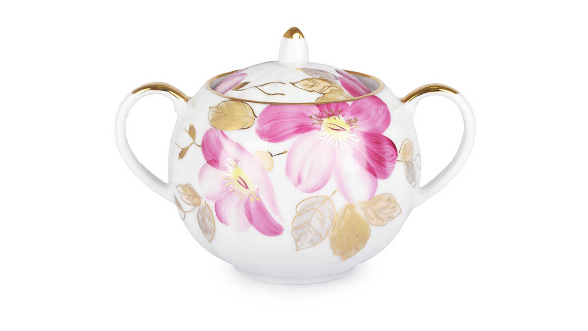 Сервиз чайный Дулевский фарфоровый завод Тюльпан Пурпуровый цветок на 6 персон 15 предметов, фарфор