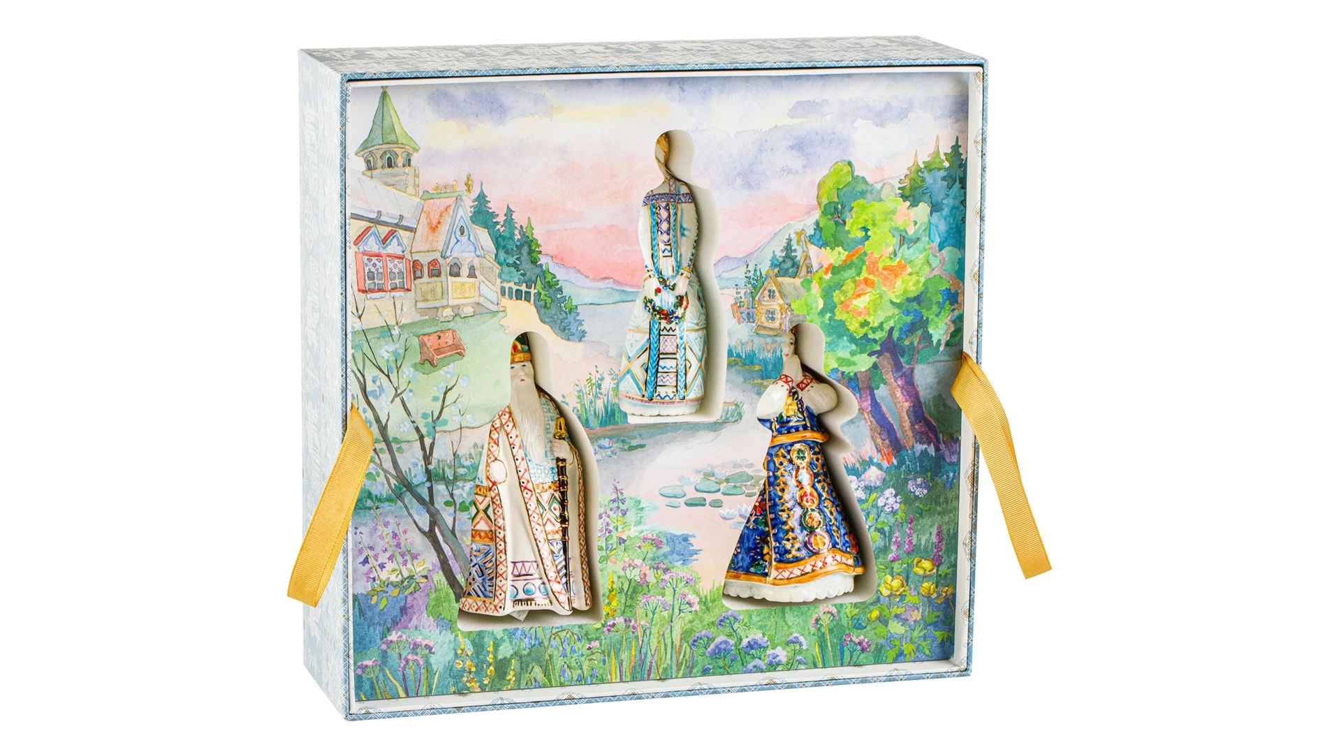 Набор елочных игрушек Верже Снегурочка, 3 шт, фарфор костяной