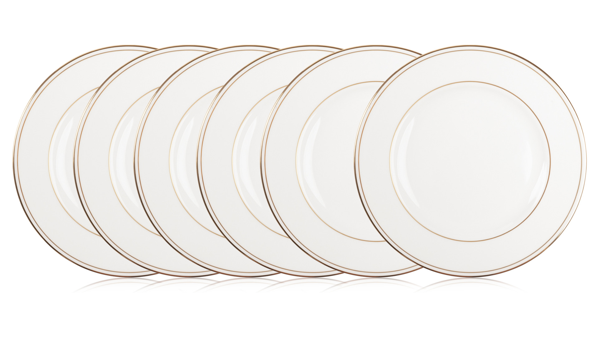 Набор из 6 тарелок закусочных Lenox "Федеральный,золотой кант" 20,5см