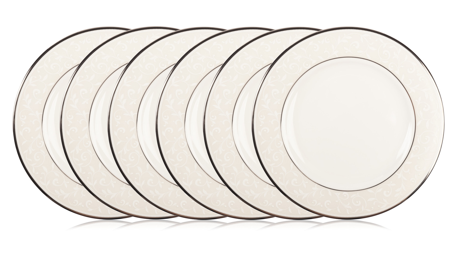 Набор из 6 тарелок закусочных Lenox Чистый опал 20,5 см