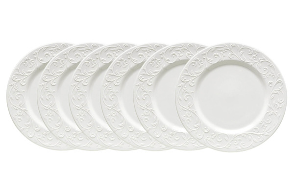 Набор из 6 тарелок обеденных Lenox Чистый опал, рельеф 28,5 см