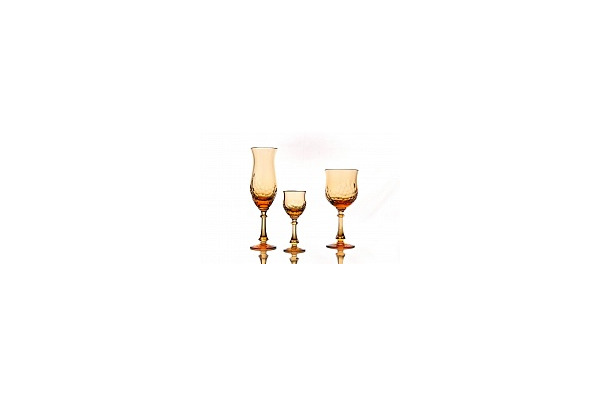 Набор бокалов для шампанского ГХЗ Тюльпан 220 мл, 6 шт, хрусталь, янтарный