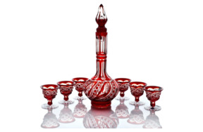 Набор для вина ГХЗ Фатима, 7 предметов, хрусталь, красный