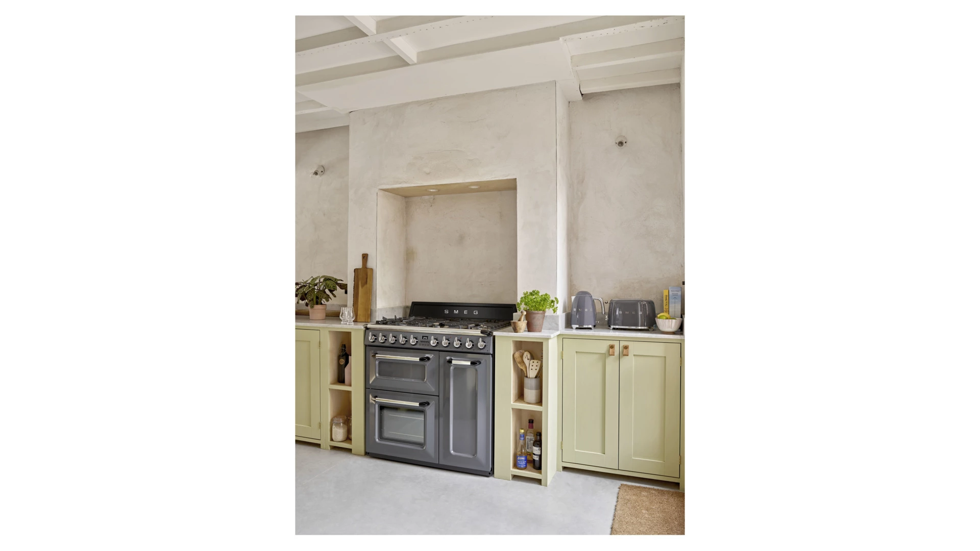 Тостер на 2 ломтика SMEG TSF01GREU, 950 Вт, серый
