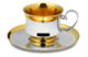 Чашка с блюдцем Русские самоцветы 116,37 г, серебро 925, позолота