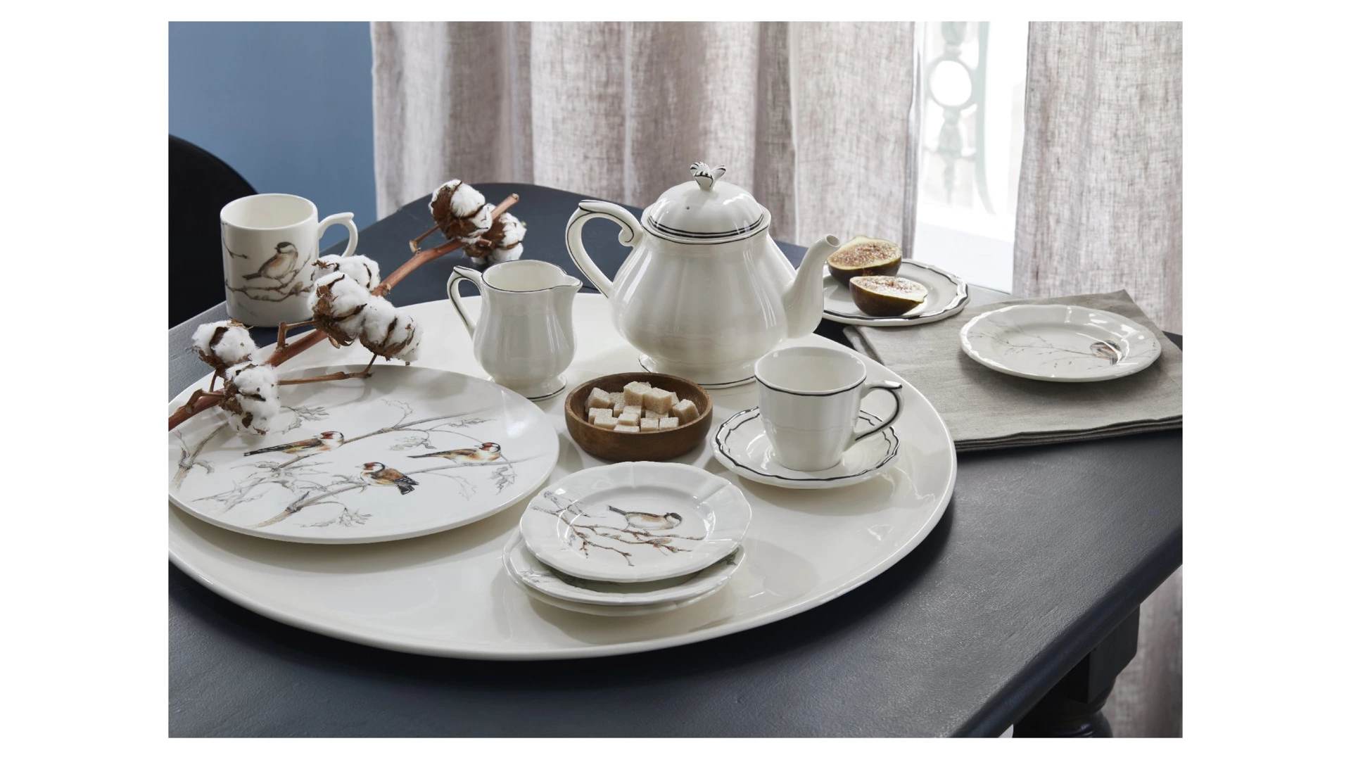 Блюдо для торта Gien Лесные птицы 30 см, фаянс