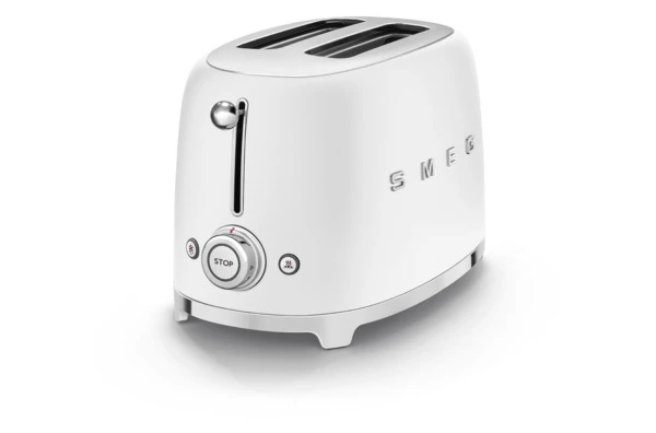 Тостер на 2 ломтика SMEG TSF01WHMEU, 950 Вт, матовый белый
