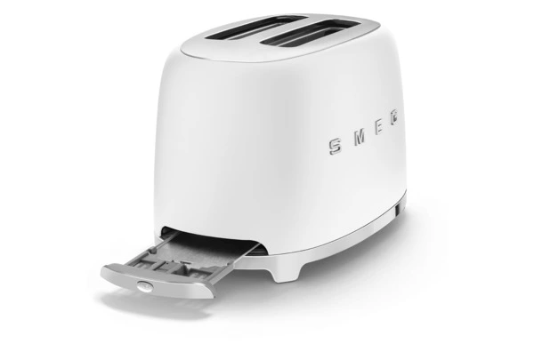 Тостер на 2 ломтика SMEG TSF01WHMEU, 950 Вт, матовый белый