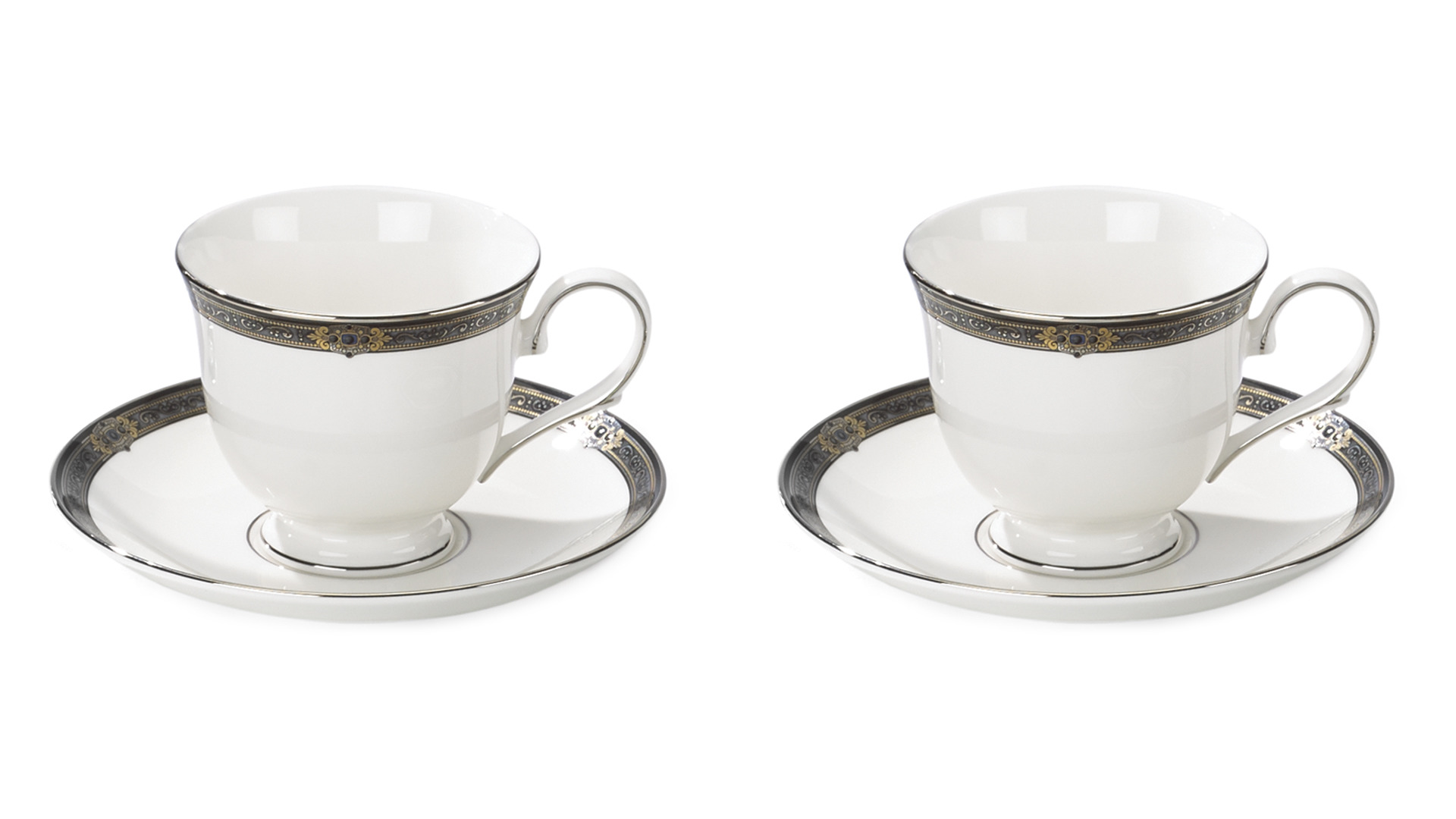 Набор из 2 чашек чайно-кофейных с блюдцами Lenox  Классические ценности 180 мл, 2 шт