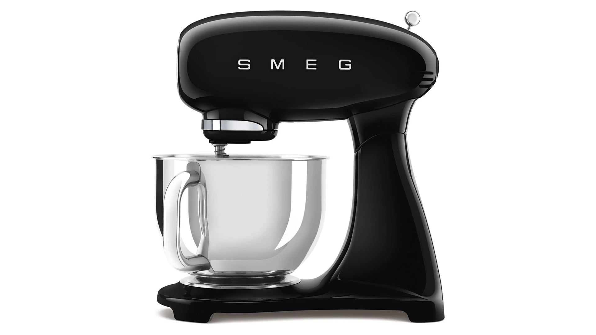 Миксер планетарный SMEG SMF03BLEU, 800 Вт, чаша стальная 4,8л, 3 насадки, алюминий литой, черный
