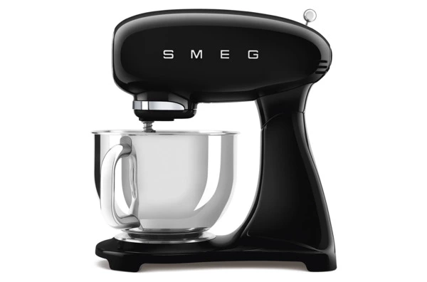 Миксер планетарный SMEG SMF03BLEU, 800 Вт, чаша стальная 4,8л, 3 насадки, алюминий литой, черный