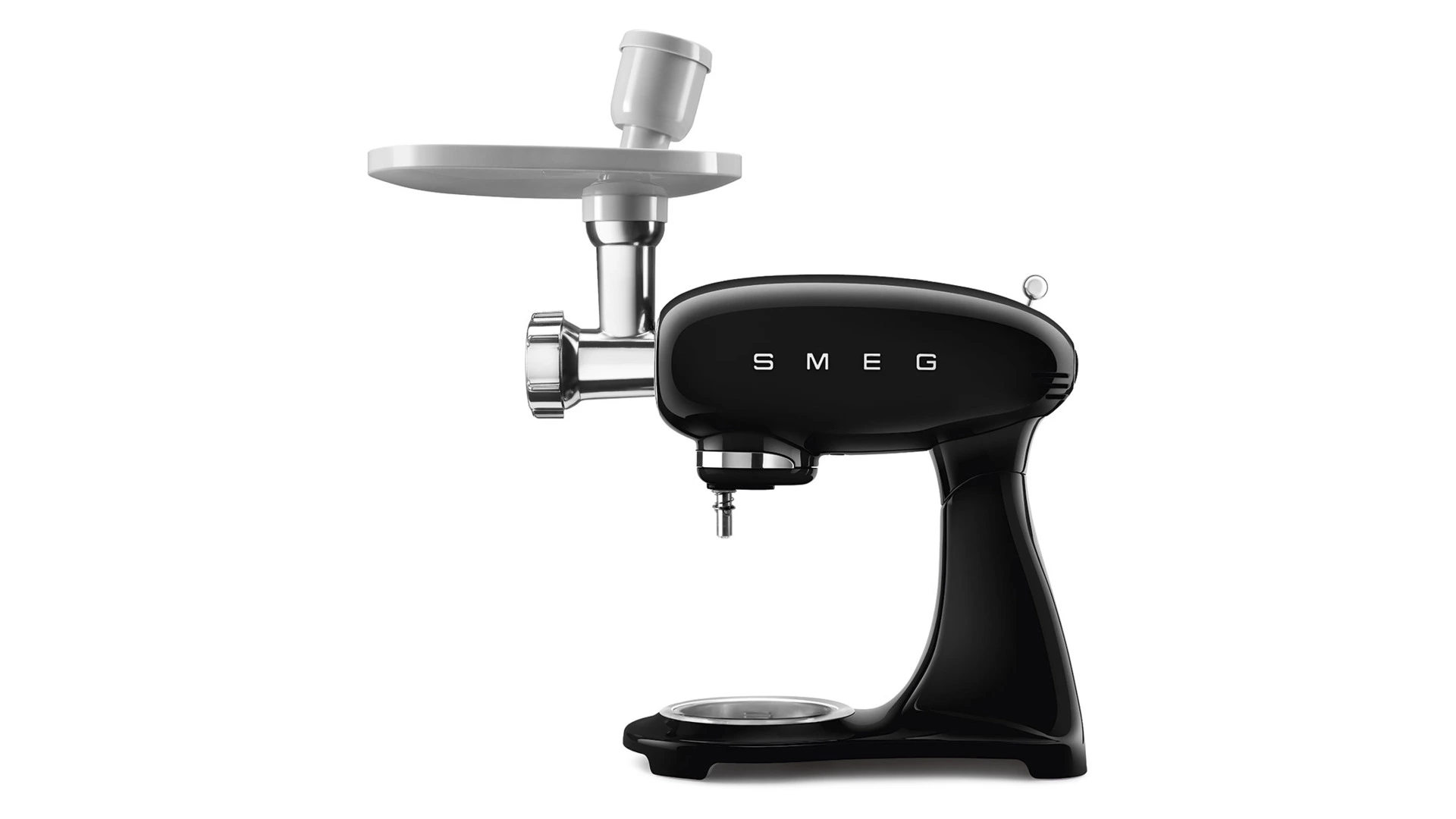 Миксер планетарный SMEG SMF03BLEU, 800 Вт, чаша стальная 4,8л, 3 насадки, алюминий литой, черный