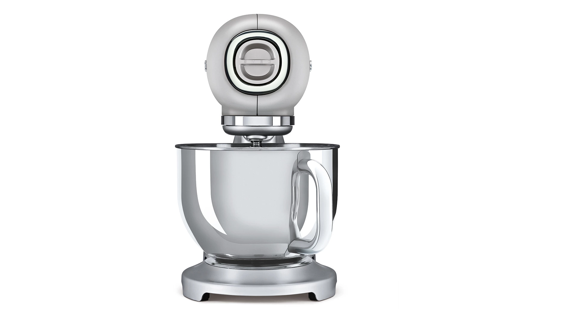 Миксер планетарный SMEG SMF02SVEU, 800 Вт, чаша стальная 4,8л, 3 насадки, алюминий литой, серебристы