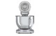 Миксер планетарный SMEG SMF02SVEU, 800 Вт, чаша стальная 4,8л, 3 насадки, алюминий литой, серебристы