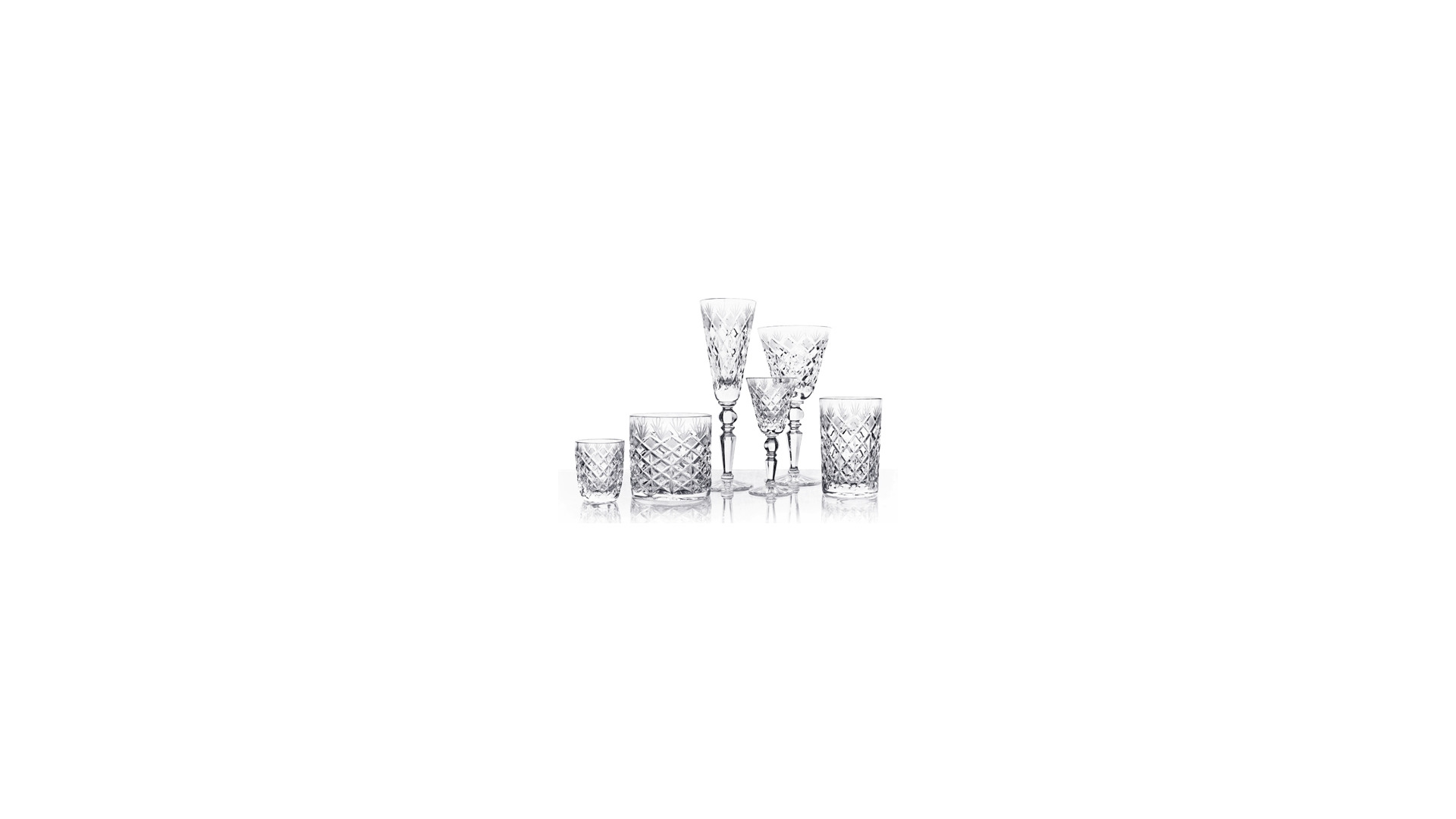 Набор стаканов для виски ГХЗ Ромбы 2 шт, 350 мл, хрусталь