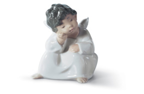 Фигурка Lladro Задумчивый ангел 10x10 см, фарфор