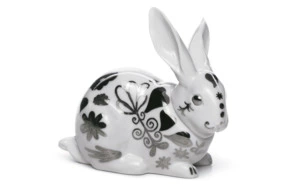 Фигурка Lladro Наблюдательный зайчик, Ре-Деко 11х12 см, фарфор