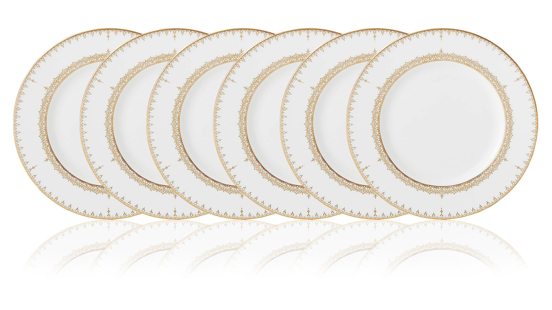 Набор тарелок акцентных Lenox Золотые кружева 23 см, фарфор, 6 шт