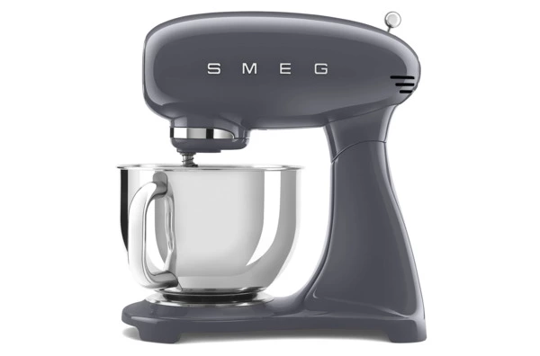 Миксер планетарный SMEG SMF03GREU, 800 Вт, чаша стальная 4,8л, 3 насадки, алюминий литой, серый