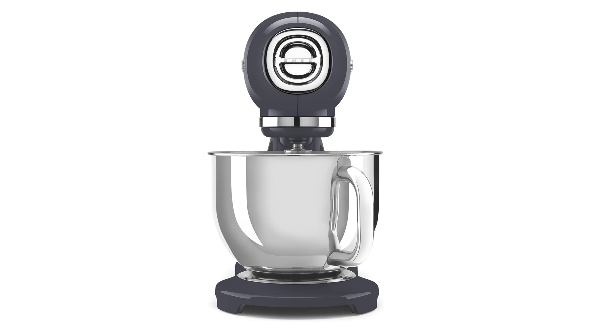 Миксер планетарный SMEG SMF03GREU, 800 Вт, чаша стальная 4,8л, 3 насадки, алюминий литой, серый