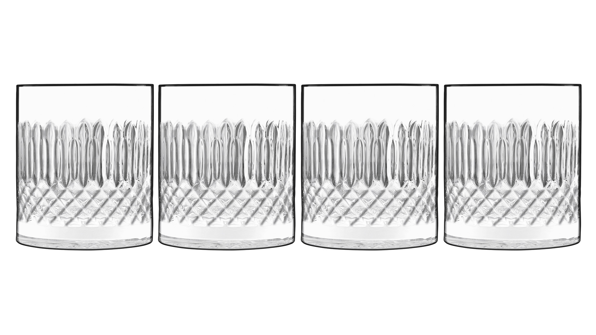 Набор стаканов для виски Luigi Bormioli Диаманте 380 мл, 9,6см, 4 шт, п/к