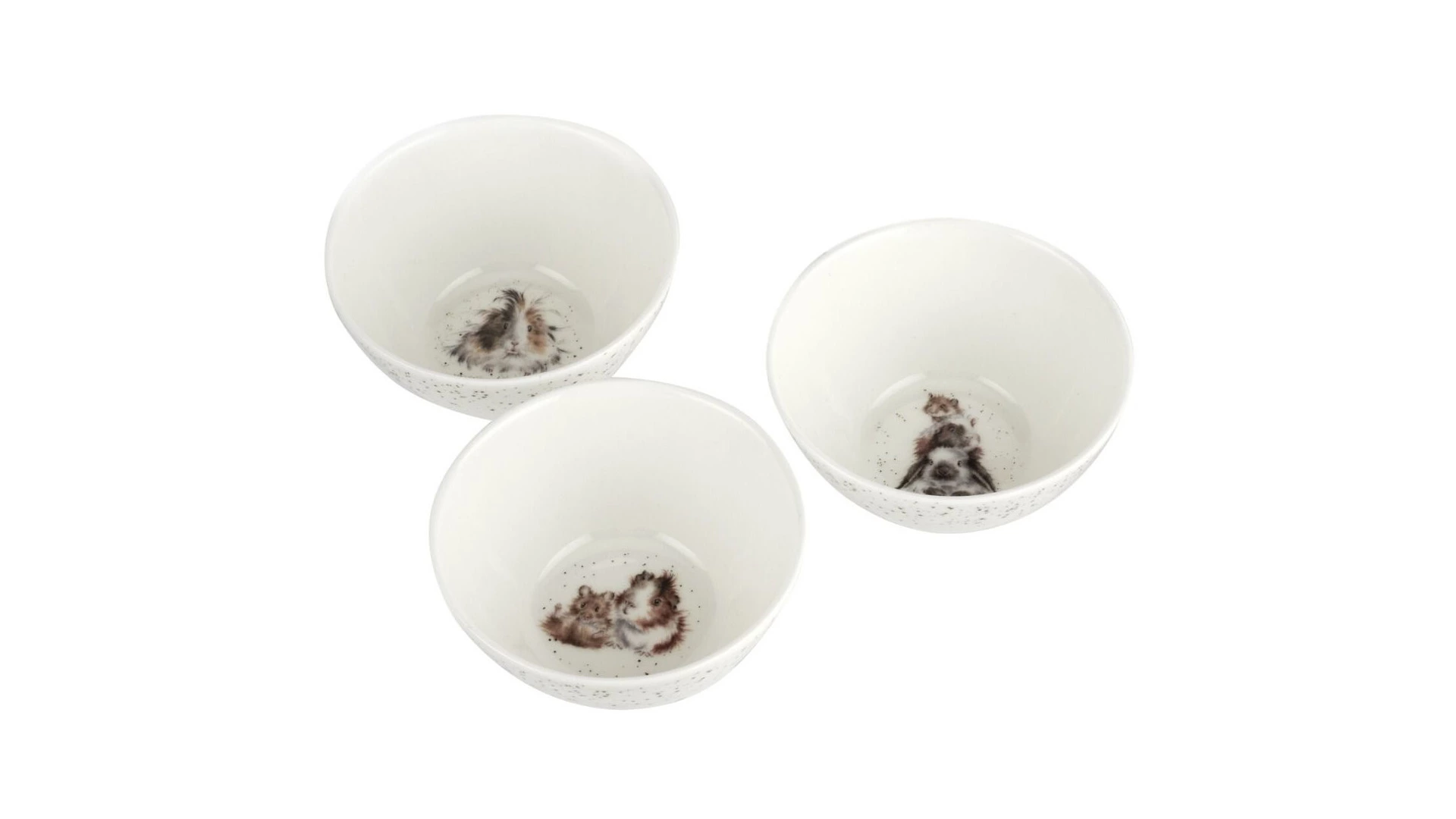Набор из 3 салатников на подносе Royal Worcester Забавная фауна Морские свинки, 30x15 см