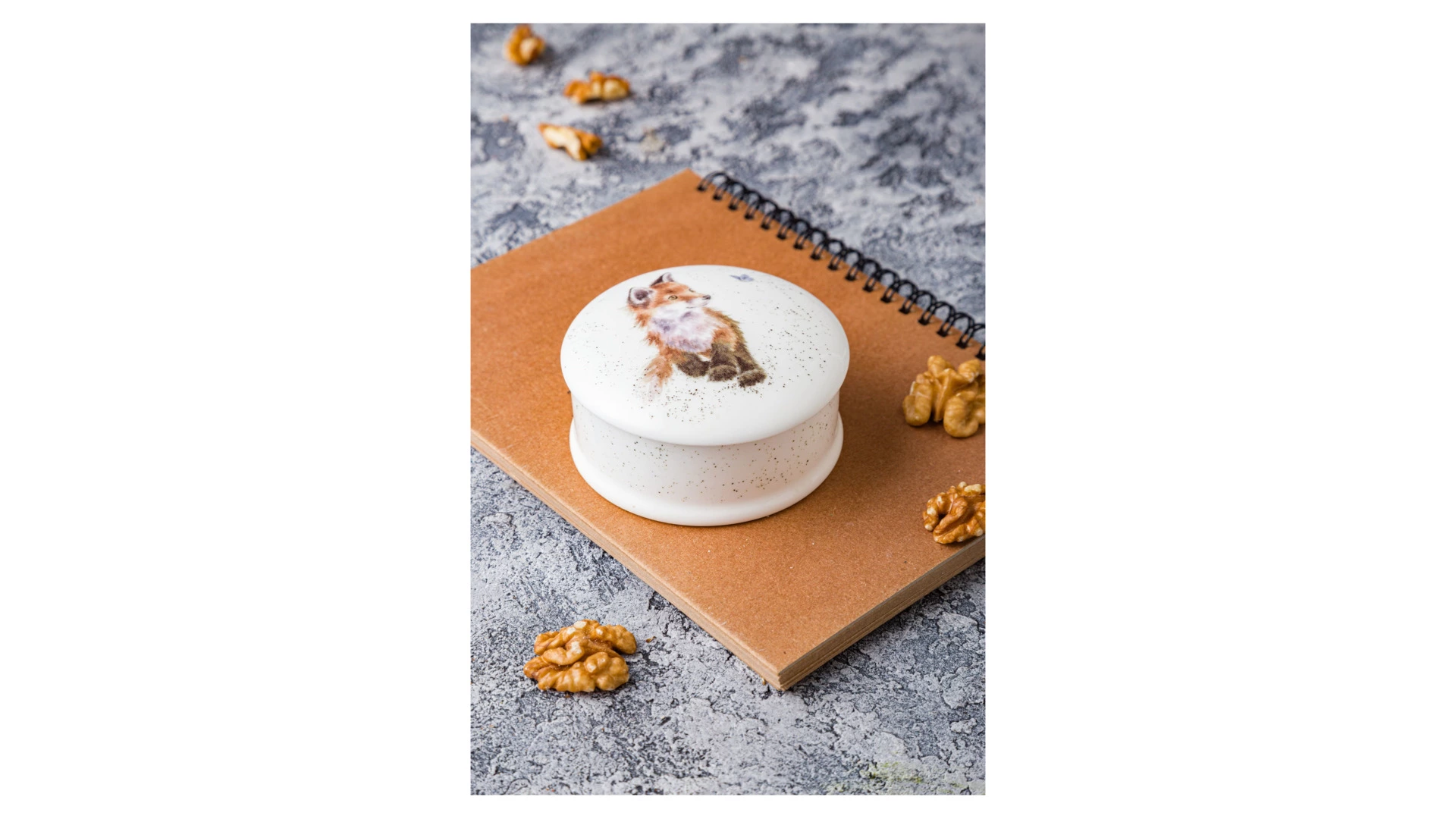 Мелочница с крышкой Royal Worcester Забавная фауна Лис 8,5 см, фарфор костяной