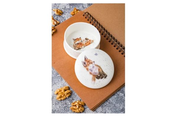 Мелочница с крышкой Royal Worcester Забавная фауна Лис 8,5 см, фарфор костяной