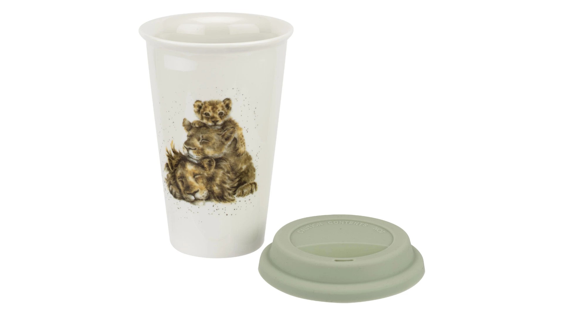 Кружка с силиконовой крышкой Royal Worcester Забавная фауна Львиный прайд 310 мл