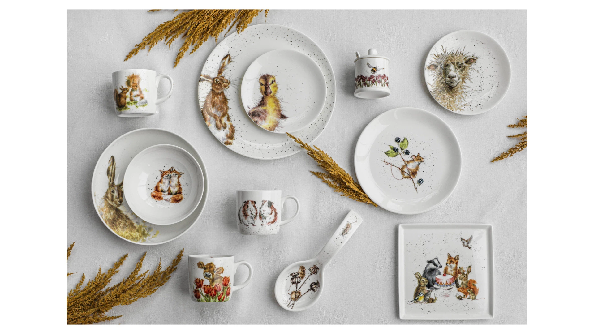 Блюдо сервировочное квадратное Royal Worcester Забавная фауна Лесная вечеринка 18 см