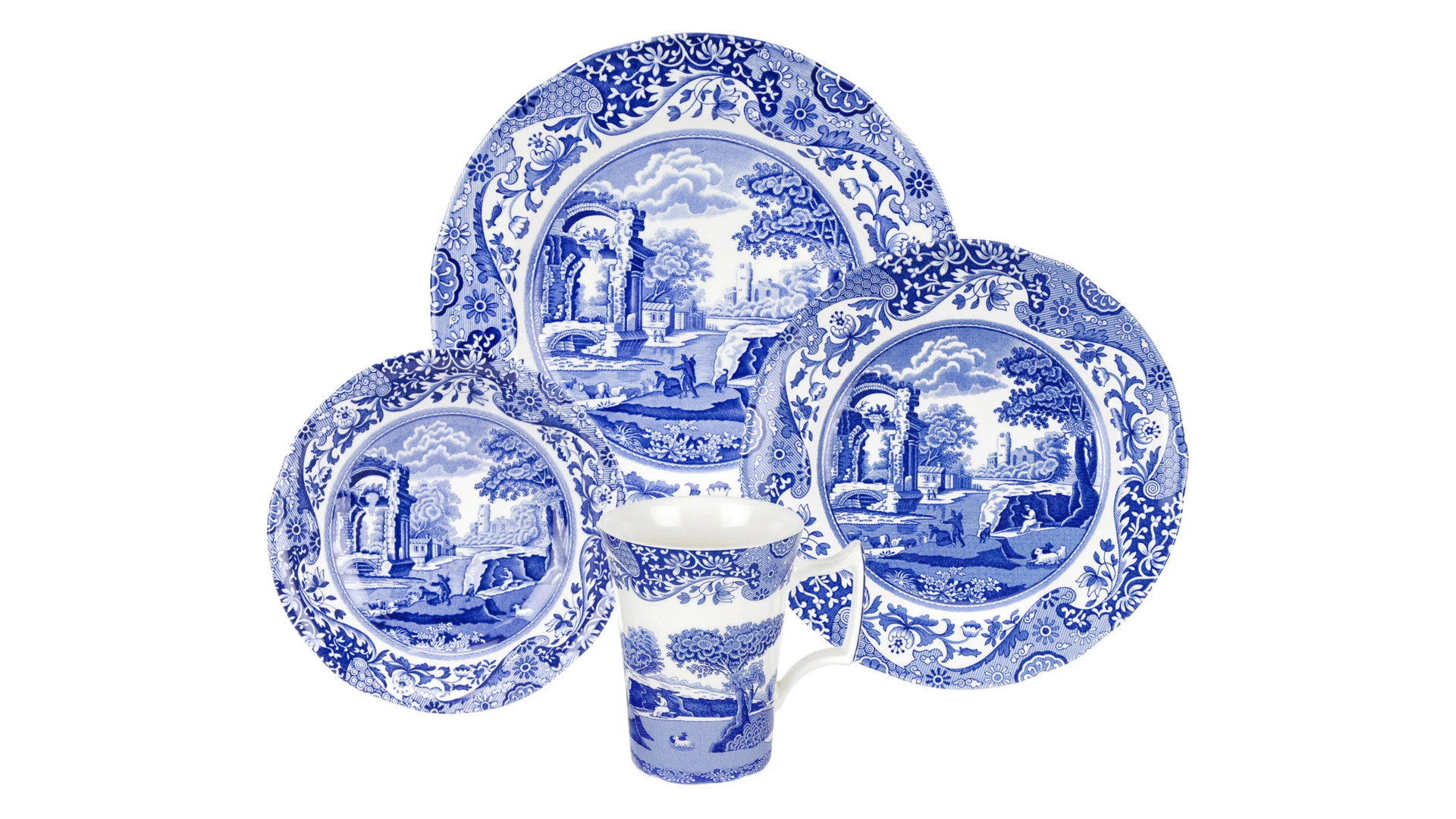 Сервиз чайно-столовый Spode Голубая Италия на 4 персоны 16 предметов