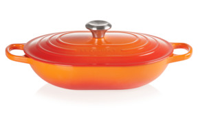 Кастрюля низкая с ручкой Le Creuset Oblong 31см, огненная лава, чугун