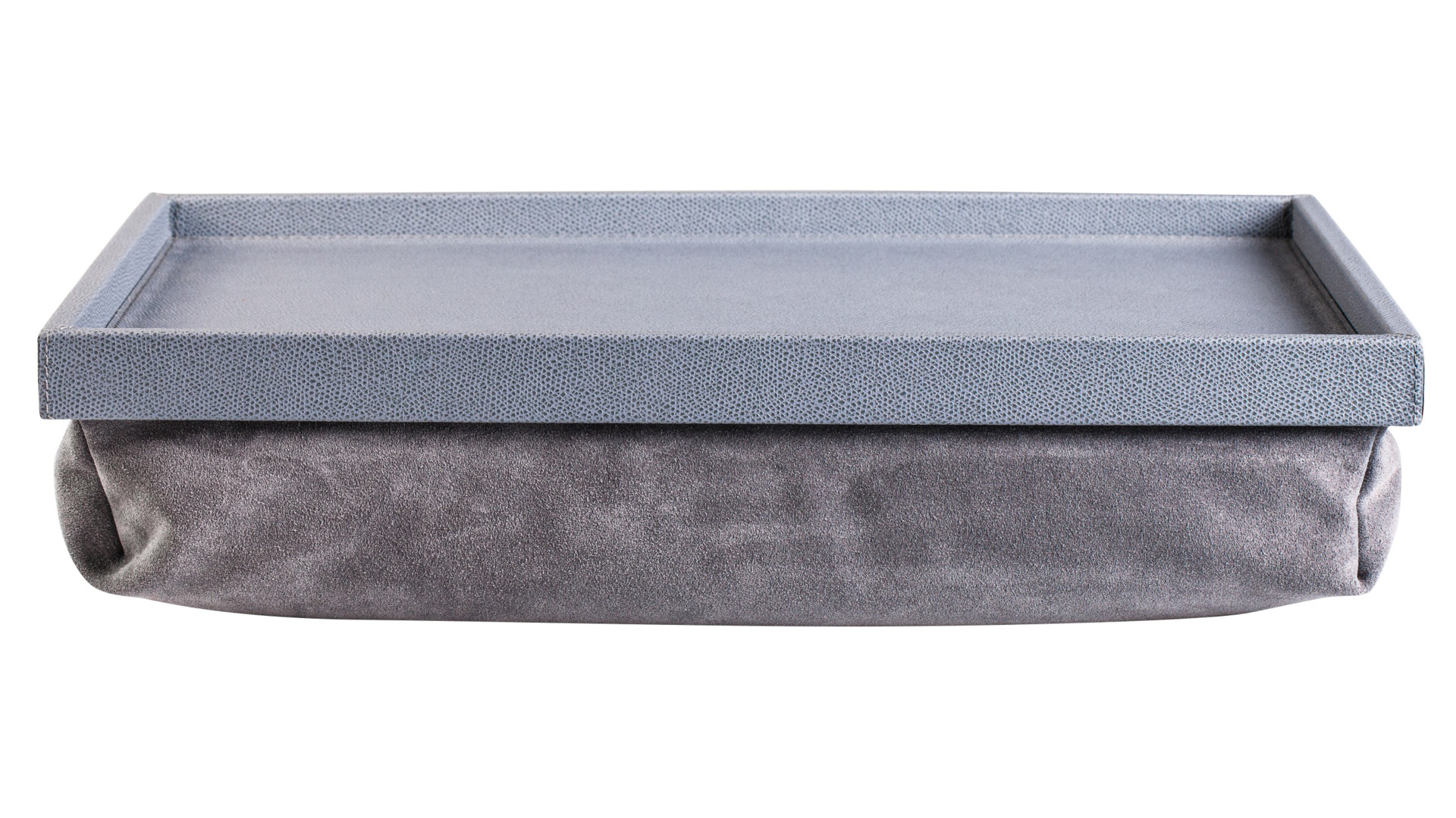 Поднос c мягкой подставкой Giobagnara Тедди 44,5х34,5 см, серо-голубой, замша графитовый