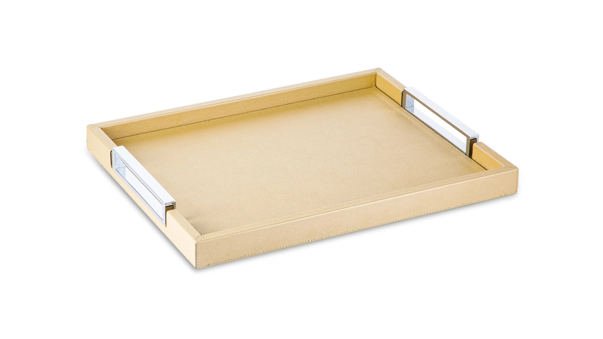 Поднос прямоугольный с ручками Giobagnara Виктор 44,5х34,5см, золотистый