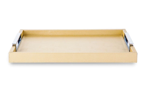 Поднос прямоугольный с ручками Giobagnara Виктор 44,5х34,5см, золотистый