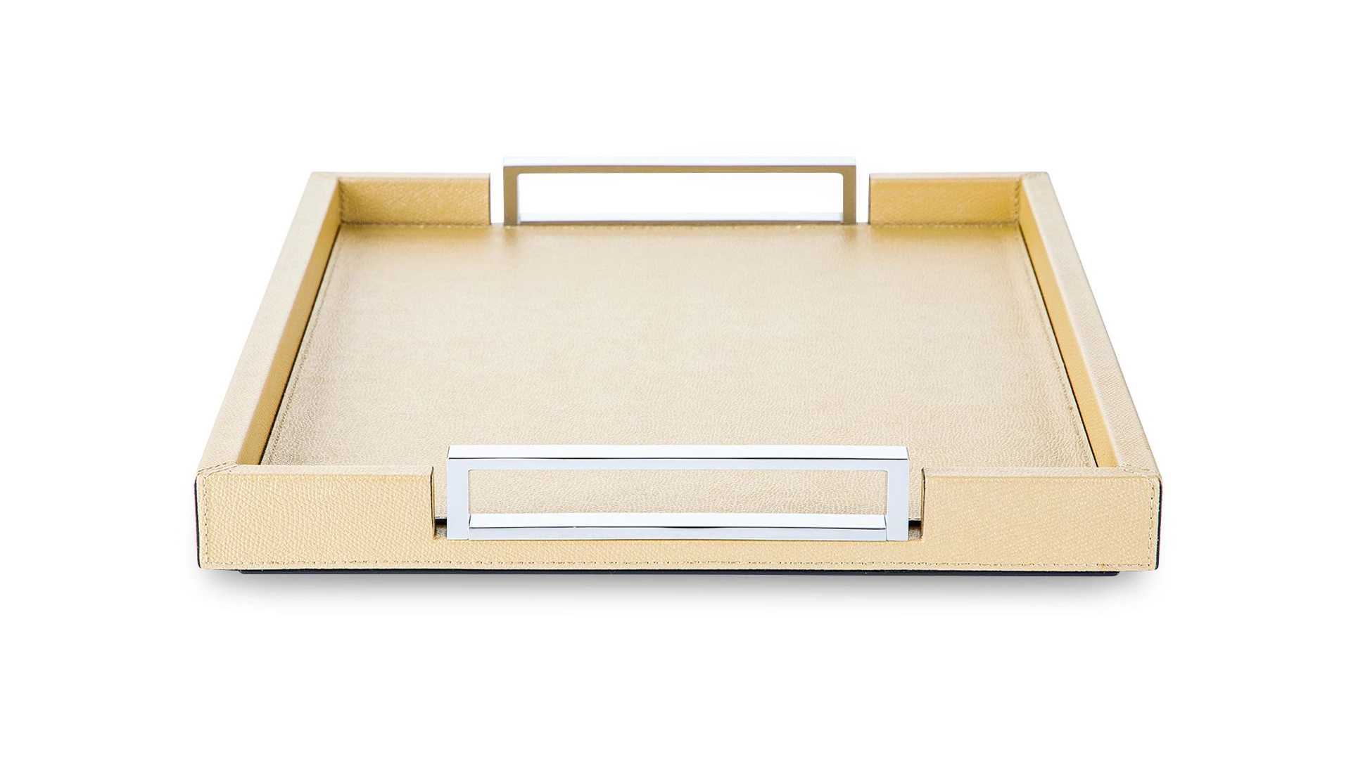 Поднос прямоугольный с ручками Giobagnara Виктор 44,5х34,5см, золотистый