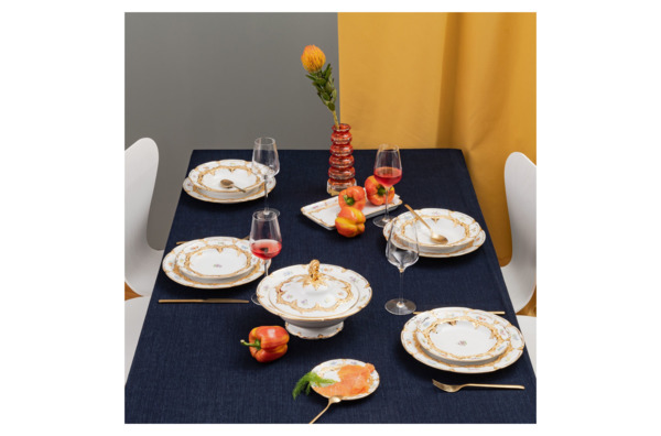 Набор тарелок суповых Meissen 24 см Форма - Б, россыпь цветов, 6 шт