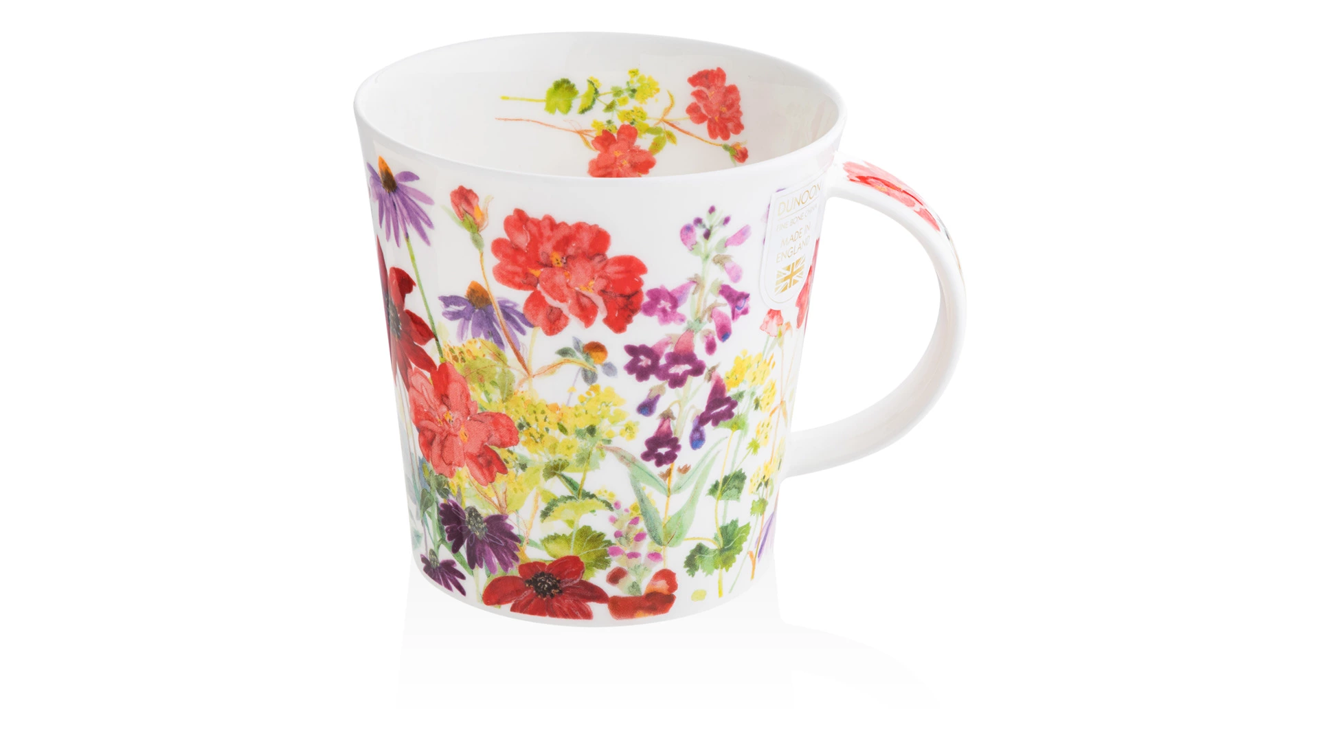 Кружка Dunoon Садовые цветы Кернгорм 480 мл, фарфор костяной, красная