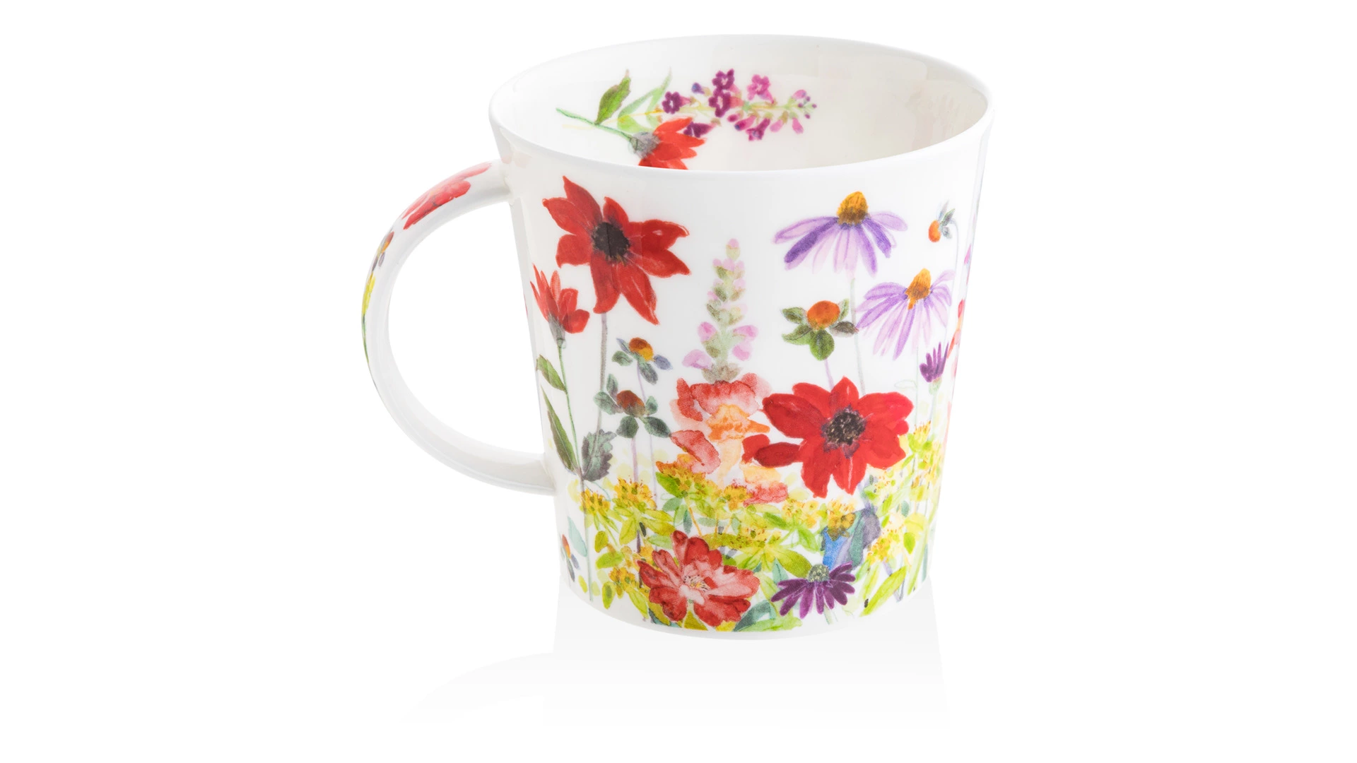 Кружка Dunoon Садовые цветы Кернгорм 480 мл, фарфор костяной, красная
