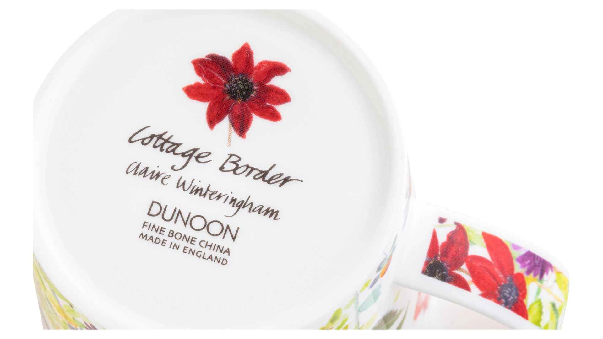 Кружка Dunoon Садовые цветы Кернгорм 480 мл, фарфор костяной, красная