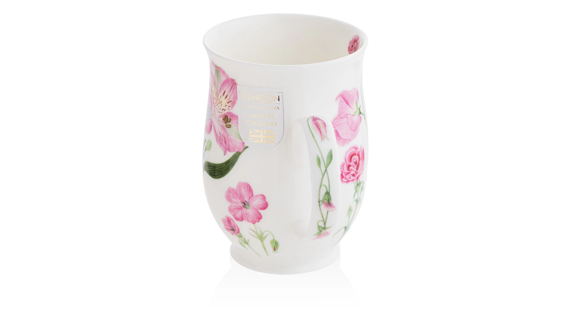 Кружка Dunoon Розовые цветы Саффолк 310 мл, фарфор костяной