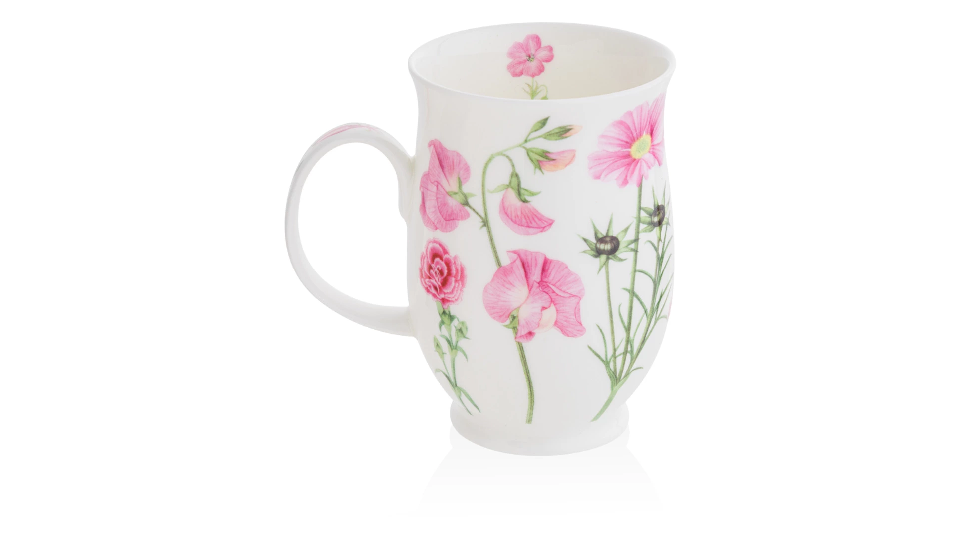 Кружка Dunoon Розовые цветы Саффолк 310 мл, фарфор костяной