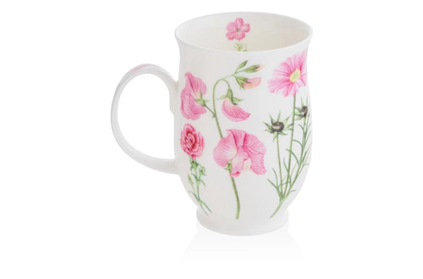 Кружка Dunoon Розовые цветы Саффолк 310 мл, фарфор костяной