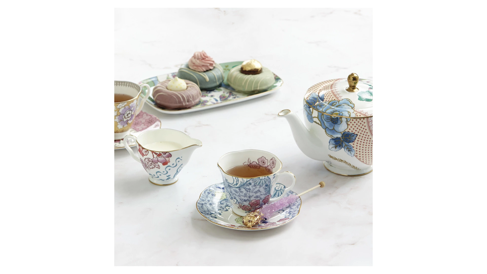 Чашка чайная с блюдцем Wedgwood Бабочки и цветы 250 мл, фарфор