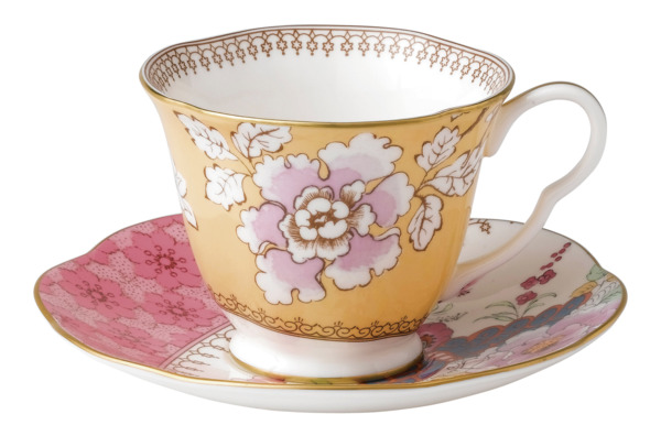 Чашка чайная с блюдцем Wedgwood Бабочки и цветы 240 мл, фарфор
