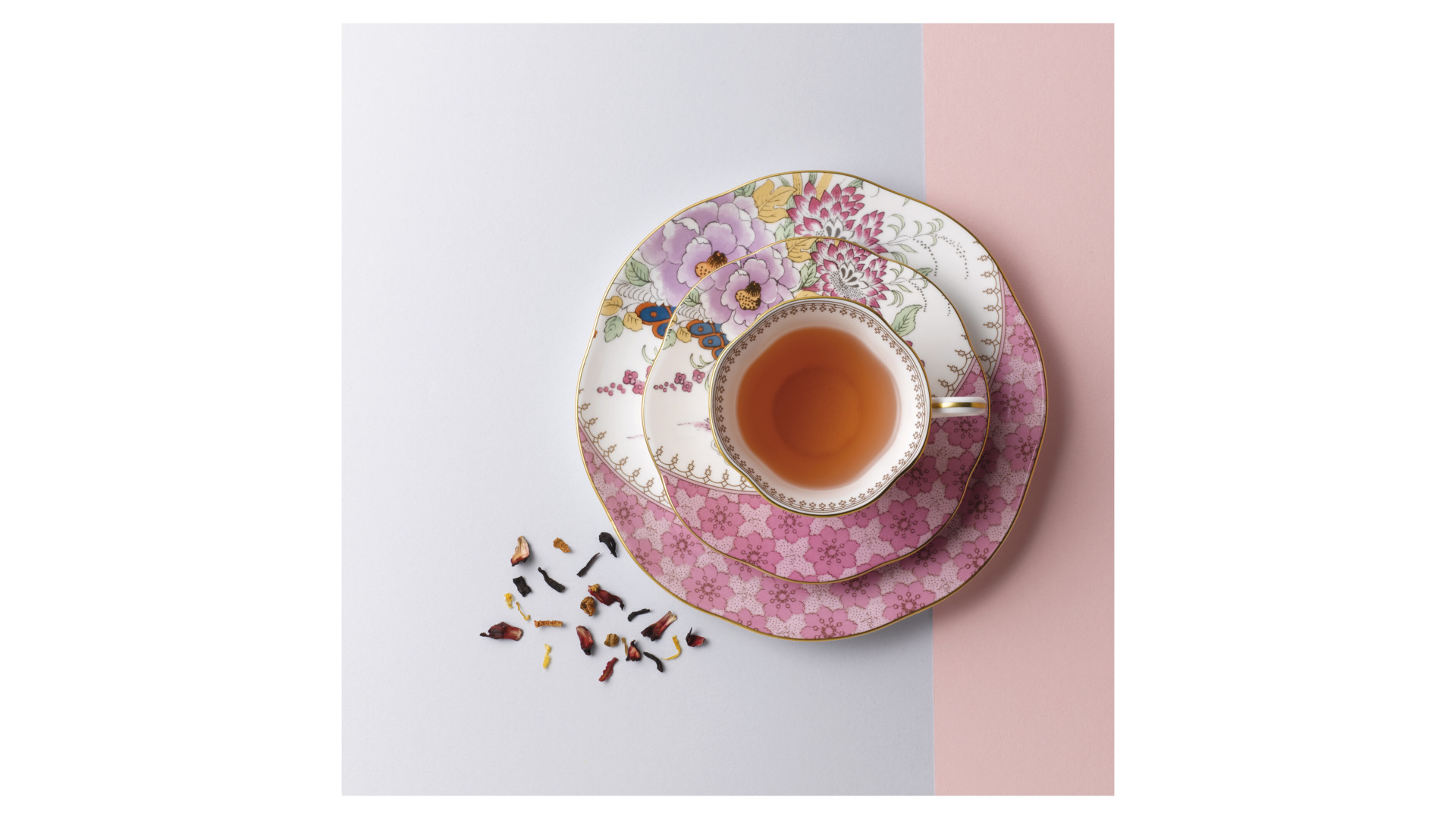 Чашка чайная с блюдцем Wedgwood Бабочки и цветы 240 мл, фарфор