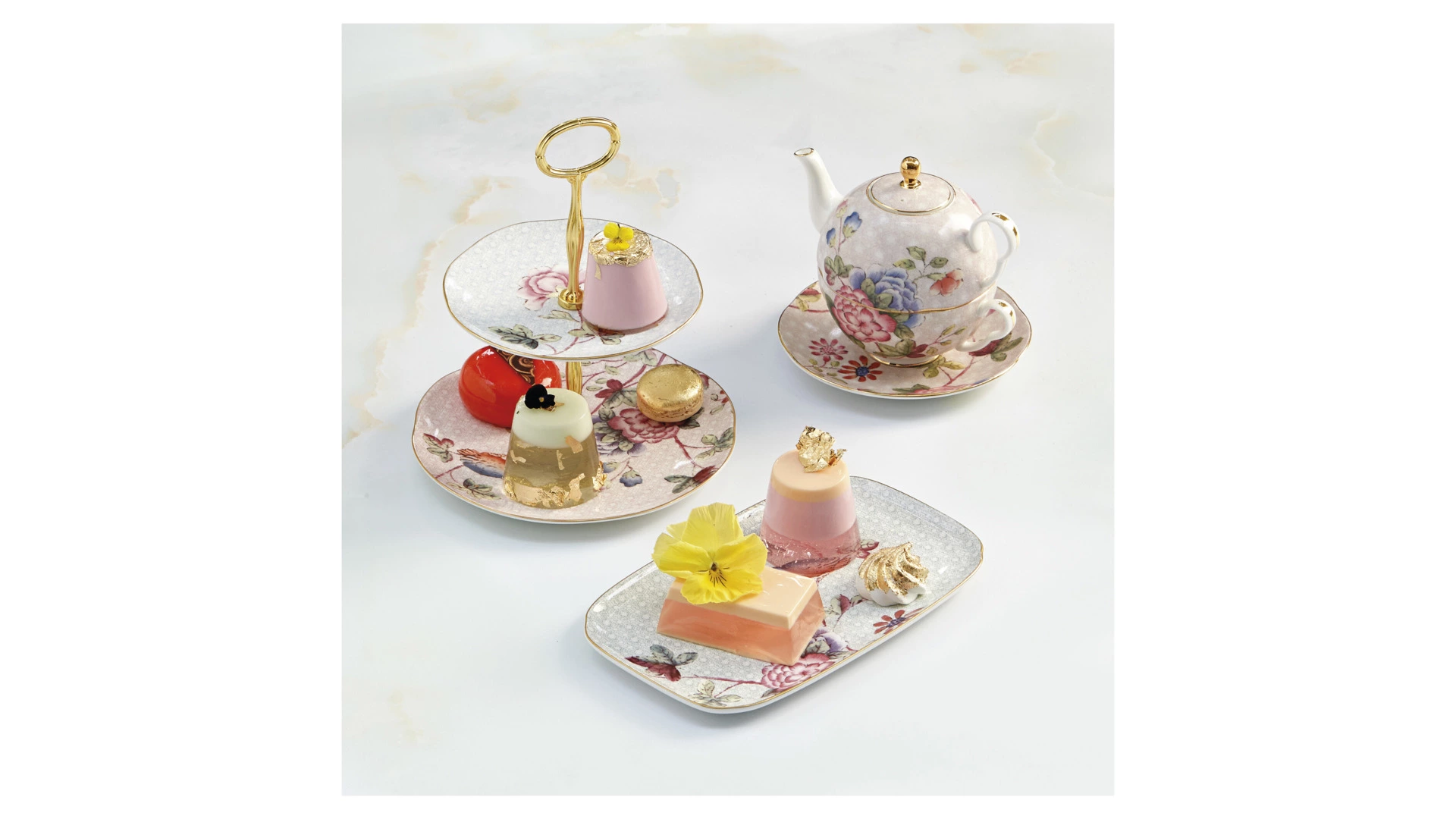 Набор чайник и чашка с блюдцем Wedgwood Кукушка 580 мл, фарфор