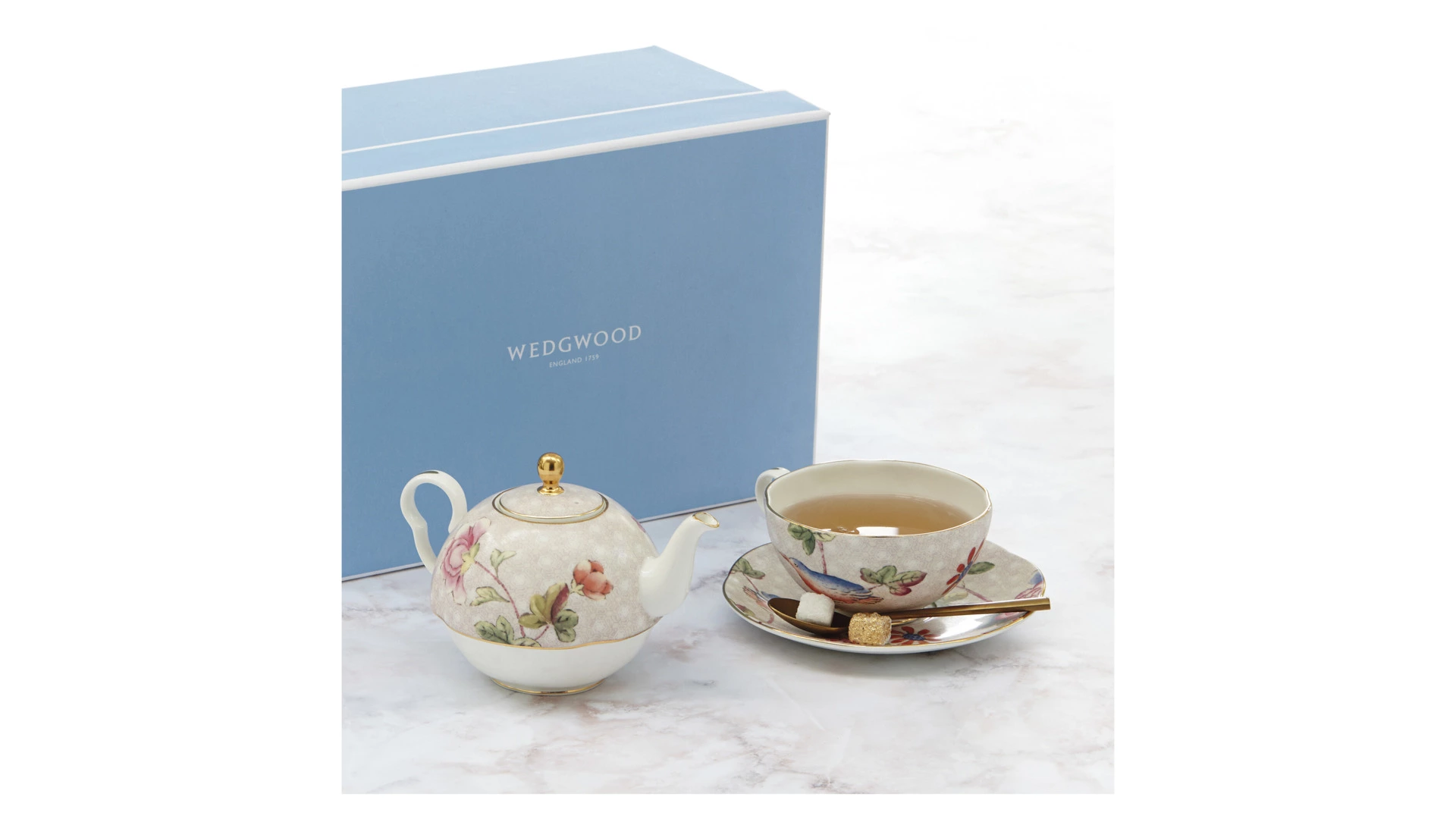 Набор чайник и чашка с блюдцем Wedgwood Кукушка 580 мл, фарфор