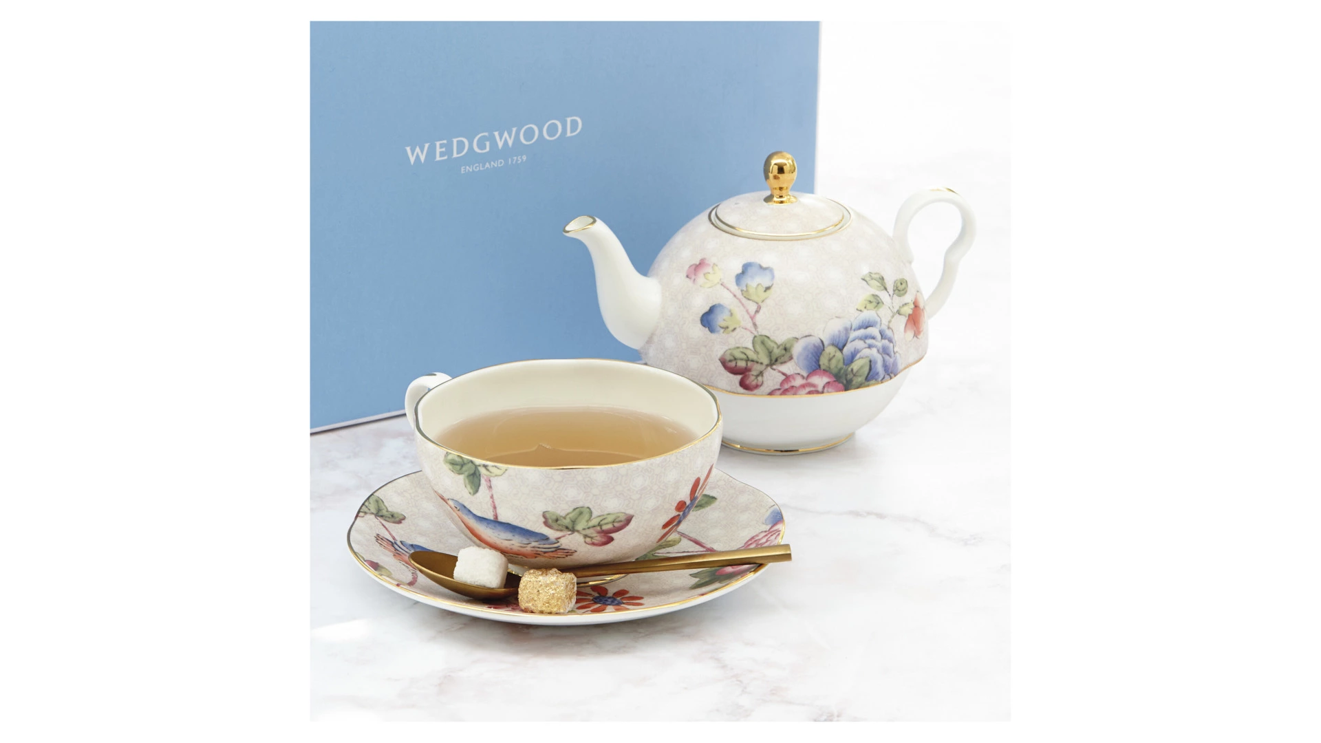 Набор чайник и чашка с блюдцем Wedgwood Кукушка 580 мл, фарфор
