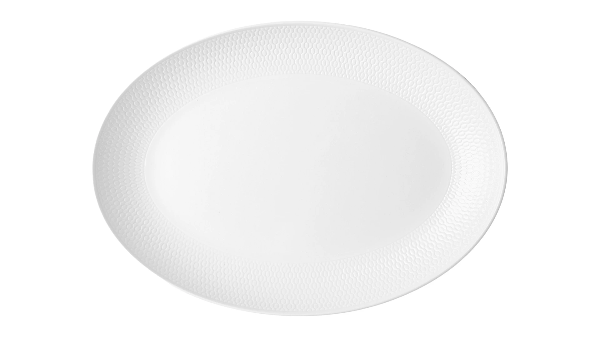 Блюдо овальное Wedgwood Джио 30 см, фарфор костяной